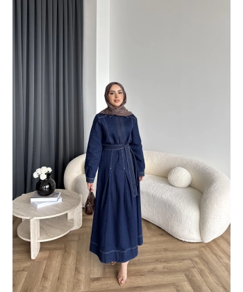 Tb - Esleni Kot Elbise - Koyu Mavi