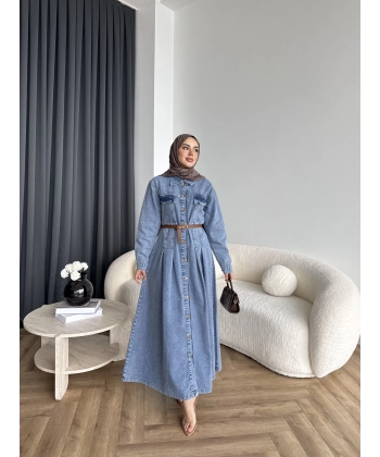 Tb - Lilas Kot Elbise - Açık Mavi