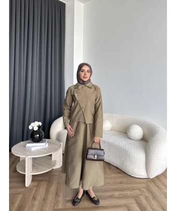 Tb - Nebal Gold Düğmeli Cupra Takım - Yeşil