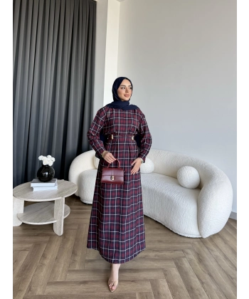 Tb - Wespa Kareli Elbise - Bordo