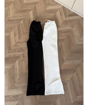 Yanı Kesik Paça Scuba Pantolon - Siyah