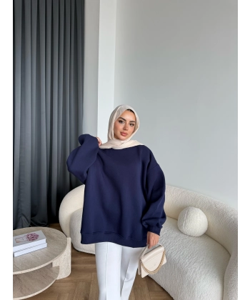 Yds-Oversize 3 İplik Sweat - Lacivert