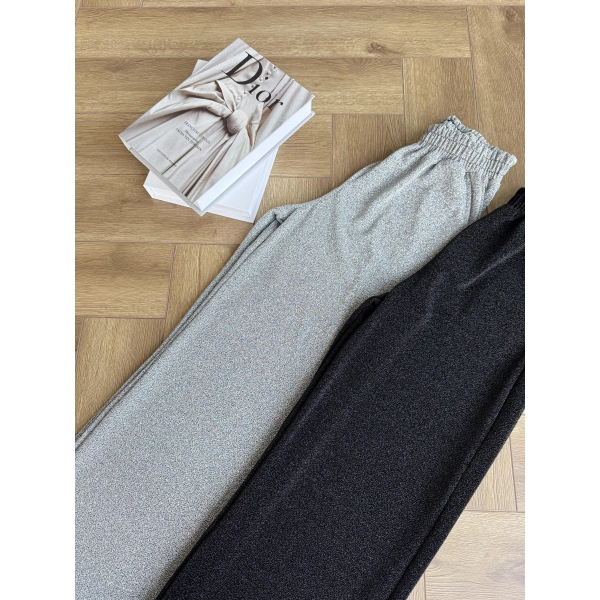 Simli Pantolon - Gri