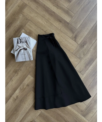 Bağcıklı Scuba Etek - Siyah