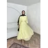 Balon Kol Şifon Takım - Sarı