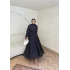 Beli Büzgülü Elbise - Lacivert