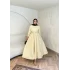 Beli Büzgülü Elbise - Sarı - ÖN SİPARİŞ