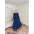 Charm Bel Detay Elbise - Lacivert