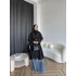 Dökümlü Trençkot - Siyah