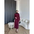 Kelsi Bağlamalı Elbise - Bordo