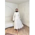 Keten Kırışık Etek Takım - Bej