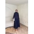 Keten Kırışık Etek Takım - Lacivert