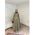 Keten Kırışık Etek Takım - Yeşil - ÖN SİPARİŞ