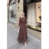 Lessa Düğmeli Krep Elbise - Kahve