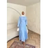 Linen Elbise - Mavi