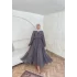 Massi Etekli Şifon Takım - Gri
