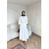 Milsa Lastikli Elbise - Beyaz