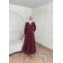 Pera Detaylı Elbise - Bordo