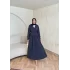 Pera Detaylı Elbise - Lacivert