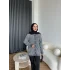 Pulia Simli Düğmeli Hırka - Gri