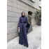 Raddan Pelerinli Keten Takım - Lacivert