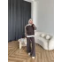 Venusa Kapşonlu Triko Takım - Kahve