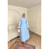 Woun Kol Detay Elbise - Mavi