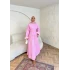 Woun Kol Detay Elbise - Pembe