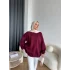 Yds-Oversize 3 İplik Sweat - Bordo