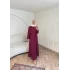 Zeyno Bağlamalı Elbise - Bordo