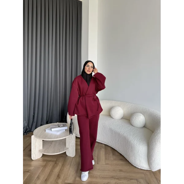 3 İplik Bağlamalı Takım - Bordo