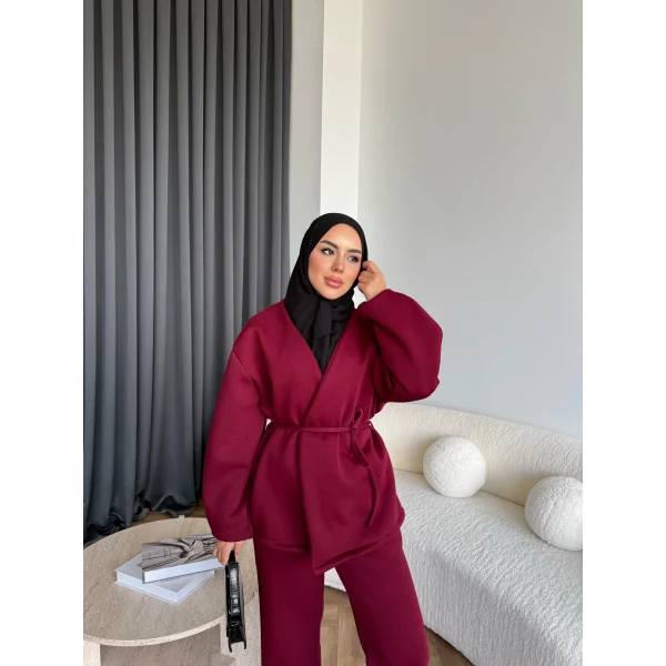 3 İplik Bağlamalı Takım - Bordo