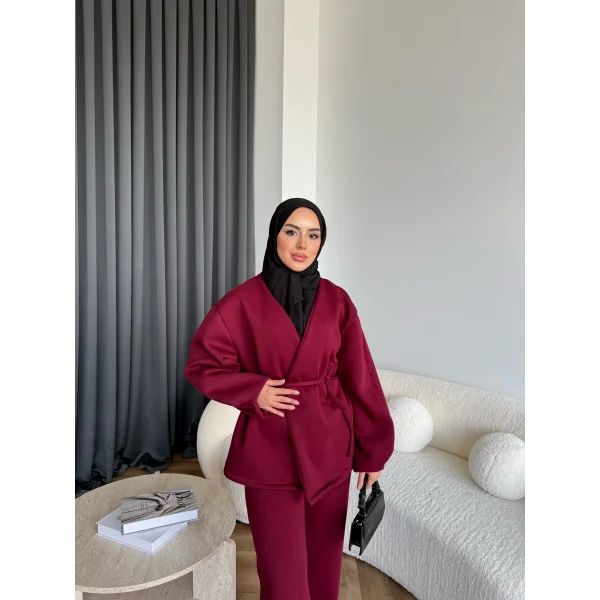 3 İplik Bağlamalı Takım - Bordo