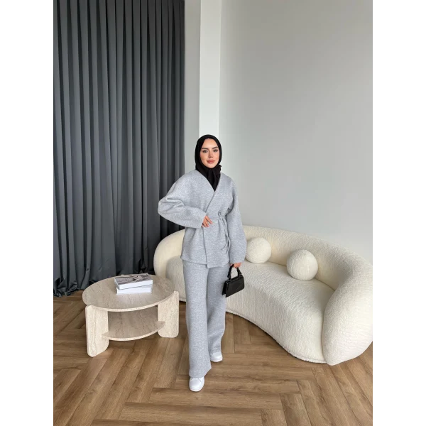 3 İplik Bağlamalı Takım - Gri