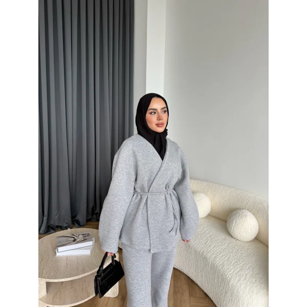 3 İplik Bağlamalı Takım - Gri