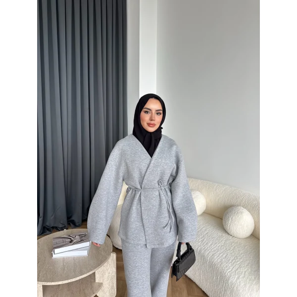 3 İplik Bağlamalı Takım - Gri