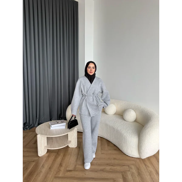 3 İplik Bağlamalı Takım - Gri