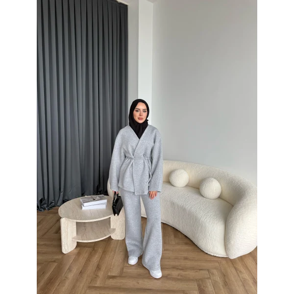 3 İplik Bağlamalı Takım - Gri