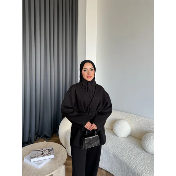 3 İplik Bağlamalı Takım - Siyah