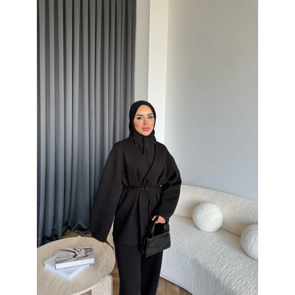 3 İplik Bağlamalı Takım - Siyah