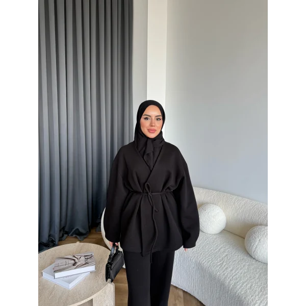 3 İplik Bağlamalı Takım - Siyah