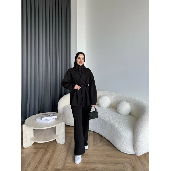 3 İplik Bağlamalı Takım - Siyah