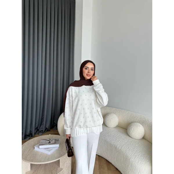6-Muadil Sweat - Beyaz