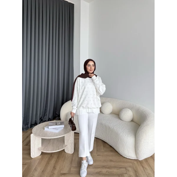 6-Muadil Sweat - Beyaz