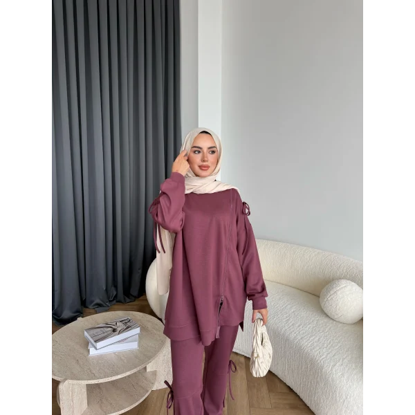 Adella Bağcıklı Oysh Takım - Mürdüm