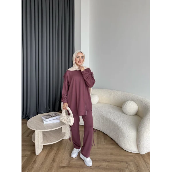 Adella Bağcıklı Oysh Takım - Mürdüm