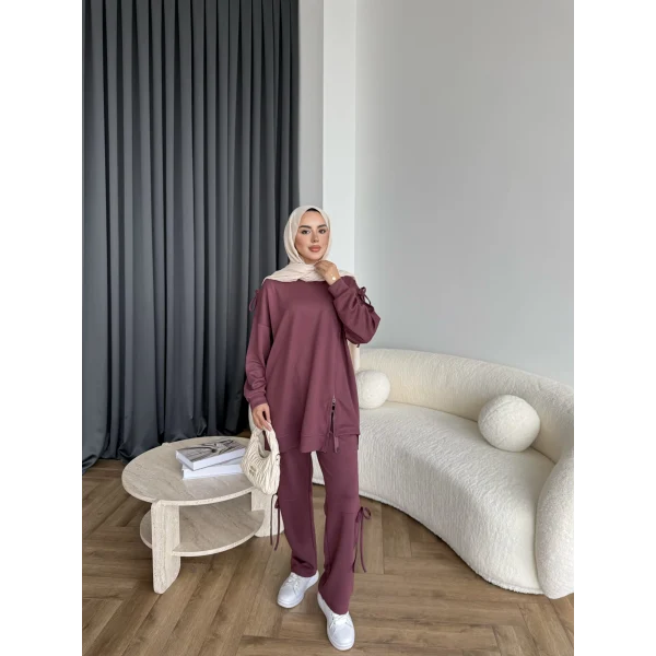 Adella Bağcıklı Oysh Takım - Mürdüm