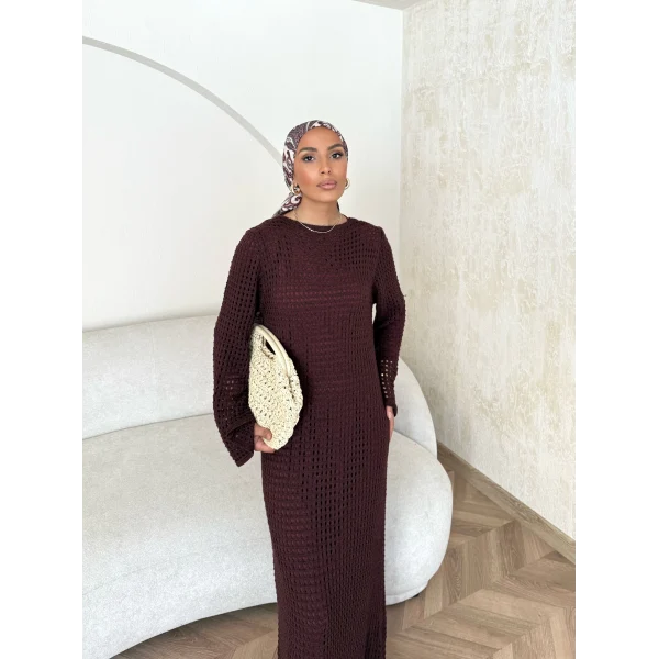 Ajur Elbise - Bordo