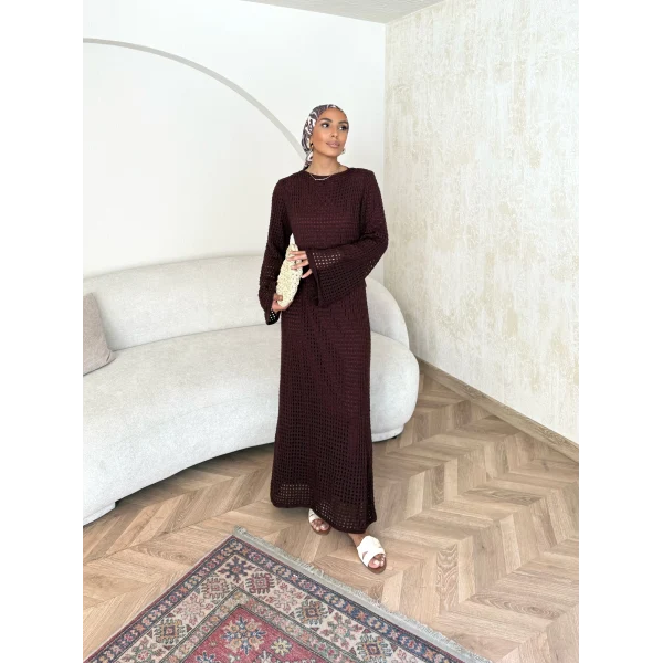 Ajur Elbise - Bordo