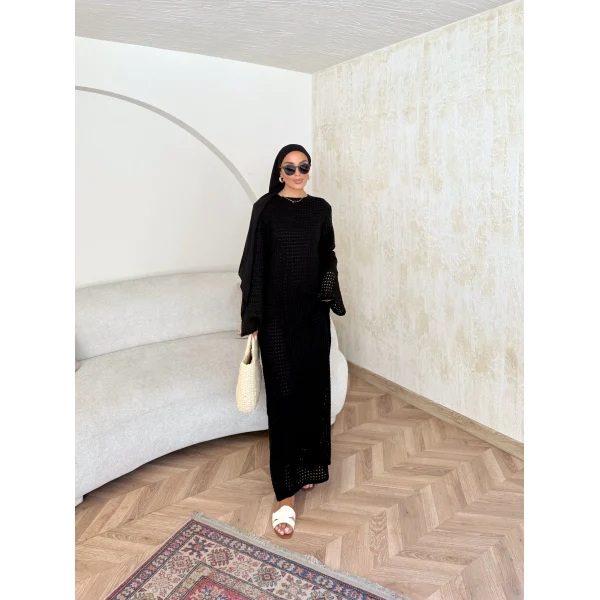 Ajur Elbise - Siyah